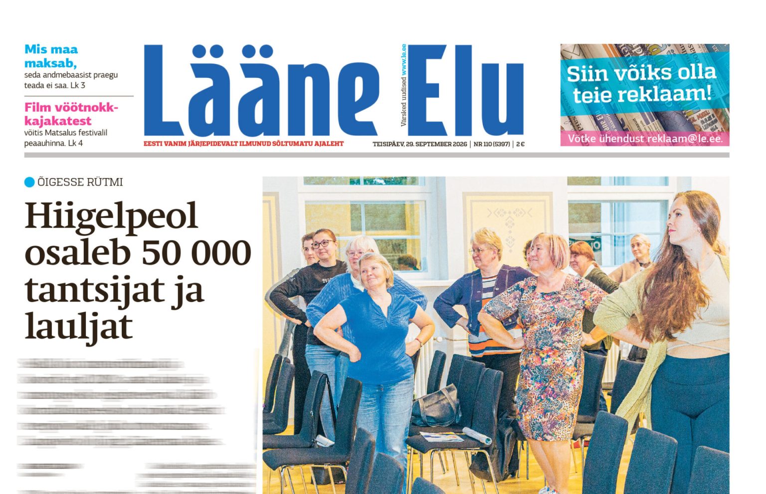 Estônia, Laane Elu, Estoniano