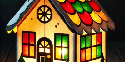 DALL·E-2024-12-24-16.13.41-A-cozy-paper-lantern-shaped-like-a-house-illuminated-from-within-designed-with-colorful-stained-glass-like-patterns.-The-lantern-emits-warm-red-yel.webp.webp